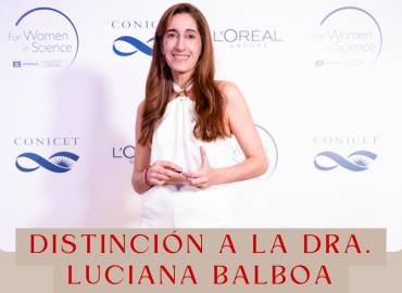 ¡Felicitamos a la Dra. Luciana Balboa, investigadora del INBIRS, por haber recibido una mención en la categoría Premio del Programa Nacional L’Oréal-UNESCO “Por las Mujeres en la Ciencia” 2025, en colaboración con el CONICET!
